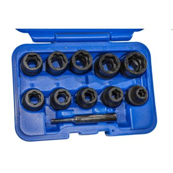   rászorult/külső sérült csavar leszedő légkulcsfej készlet, 1/2", 11 darabos
