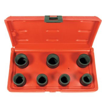   kerékőr és külső sérült csavar leszedő légkulcsfej készlet, 1/2", 7 darabos
