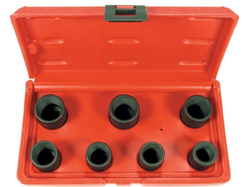 kerékőr és külső sérült csavar leszedő légkulcsfej készlet, 1/2", 7 darabos