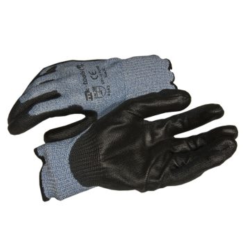   PU tenyérmártott, nylon VÁGÁSÁLLÓ (5-ös szintű, EN 4543) kesztyű, XL-es