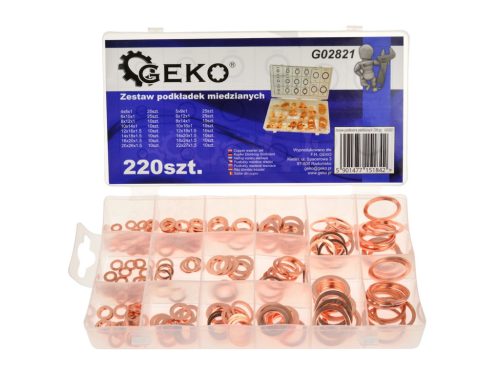 Geko réz alátét készlet, 220db-os