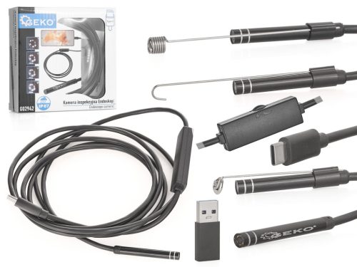 Geko endoszkóp LED világítással, USB 2.0 OTG, 2m