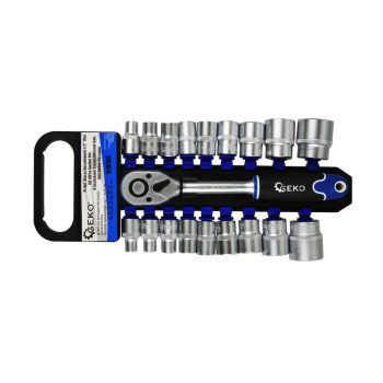 Geko dugókulcs készlet, 1/2", 8-32mm, 19 részes