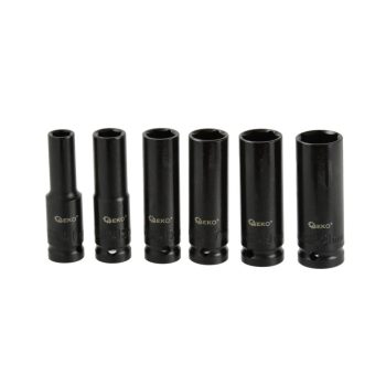   Geko gépi dugókulcs készlet, hosszú, 1/2", 10-21mm, 6db
