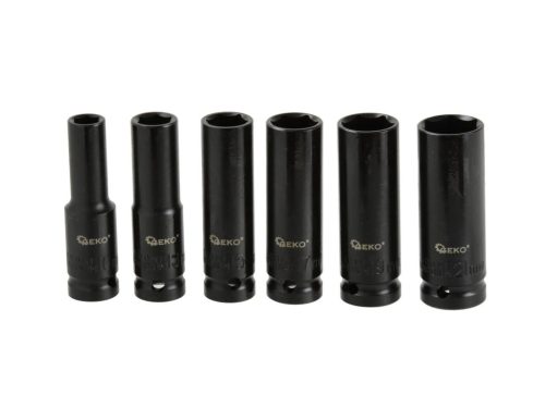 Geko gépi dugókulcs készlet, hosszú, 1/2", 10-21mm, 6db