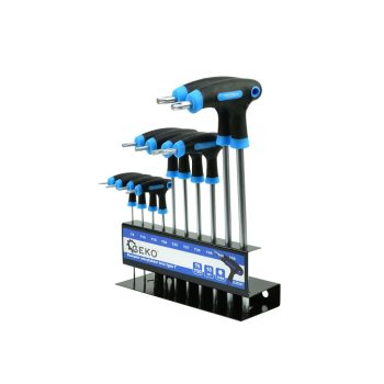 Geko T-típusú Torx csavarhúzó készlet, T9-T50, 10db