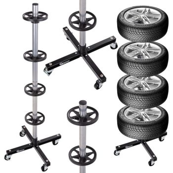 Geko gumiabroncstartó állvány kerekekkel, 100kg
