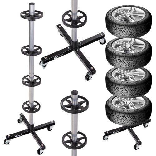 Geko gumiabroncstartó állvány kerekekkel, 100kg