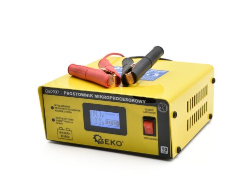Geko mikroprocesszoros akkutöltő, 12/24V, 10A, 3-150Ah