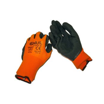   Hab-latex tenyérmártott nylon szőtt kesztyű (EN 2121), narancssárga-fekete, XXL-es
