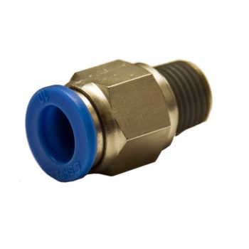   műanyag-levegőcső dugaszolható csatlakozó, egyenes, külső menetes, 1/4", 10mm