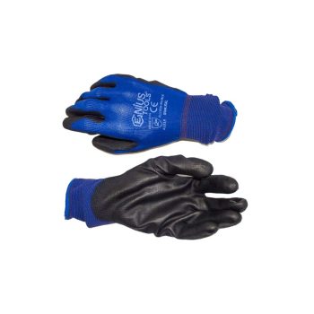 PU tenyérmártott nylon kesztyű (EN 4131), kék, L-es