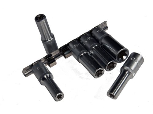Crowafej készlet, E-torx, hosszú, 1/2", 6 darabos 