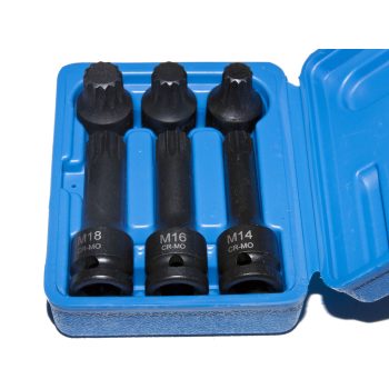 XZN (spline) légkulcsfej készlet, 1/2", 6 darabos 