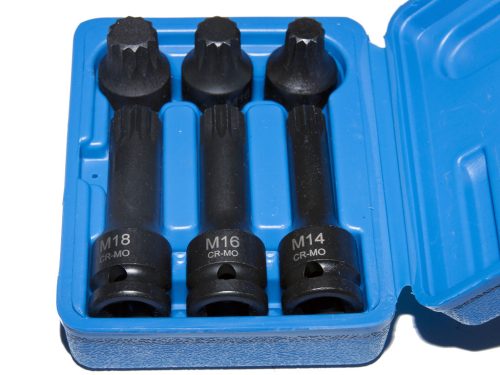 XZN (spline) légkulcsfej készlet, 1/2", 6 darabos 